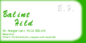 balint hild business card